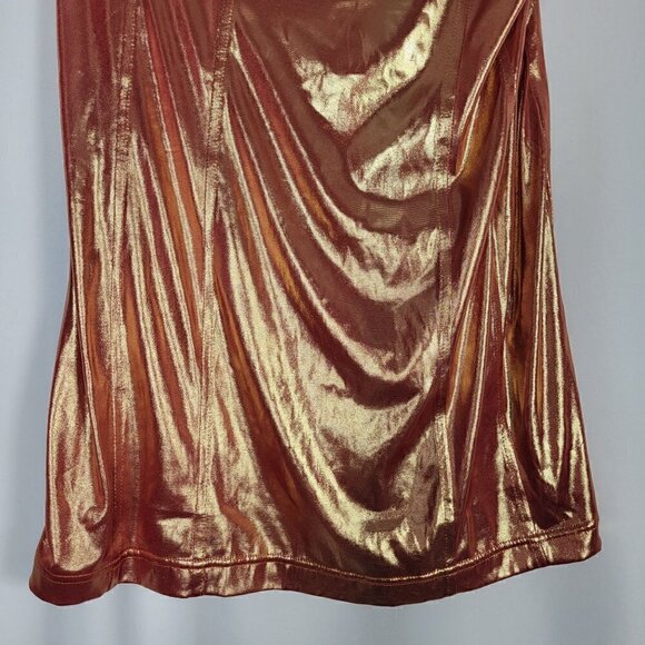 NWT Urban Outfitters Kristy Disco Bronze Metallic Strapless Mini Dress Size XL - Picture 6 of 16